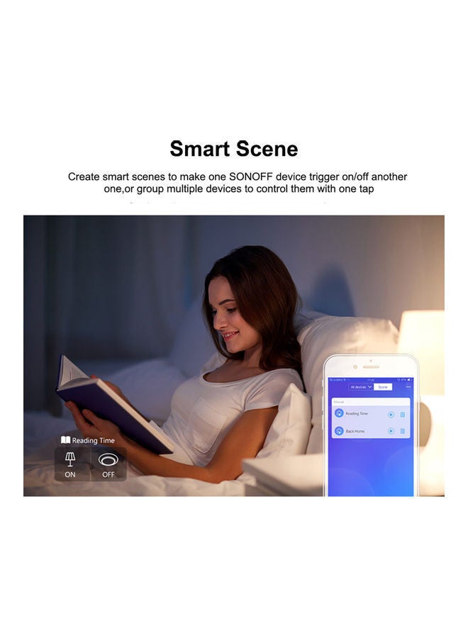 NIBEMINENT Wireless Smart Touch Switch Voice Control Compatible With Google Assistant White - Image 2
