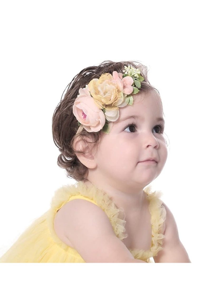 Girls Headband, 6 Pack Delicate Floral Rose Headbands Flower Super Stretchy Cute Nylon Headbands Hair Bands Accessories for Girls Newborns Infants Toddlers Kids - Image 4