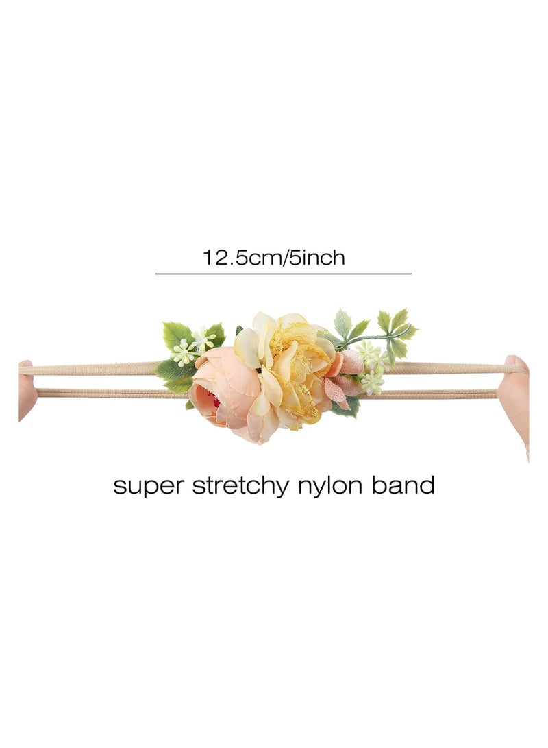 Girls Headband, 6 Pack Delicate Floral Rose Headbands Flower Super Stretchy Cute Nylon Headbands Hair Bands Accessories for Girls Newborns Infants Toddlers Kids - Image 5