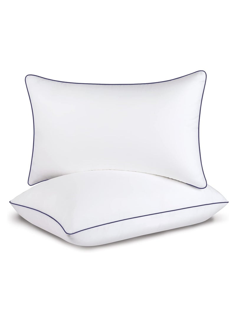 Beauenty Bed Pillows for Sleeping-2 Pack Queen Size Set of 2 Cooling Pillow for Side Back and Stomach Sleepers, Down Alternative Filling Luxury Soft Quality with Premium Plush (White) - Image 1