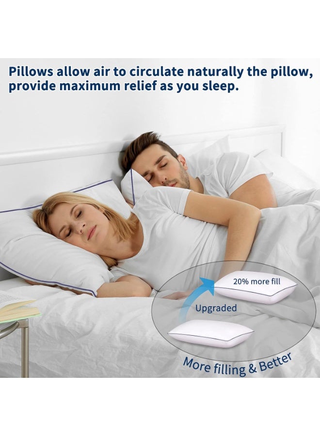 Beauenty Bed Pillows for Sleeping-2 Pack Queen Size Set of 2 Cooling Pillow for Side Back and Stomach Sleepers, Down Alternative Filling Luxury Soft Quality with Premium Plush (White) - Image 5