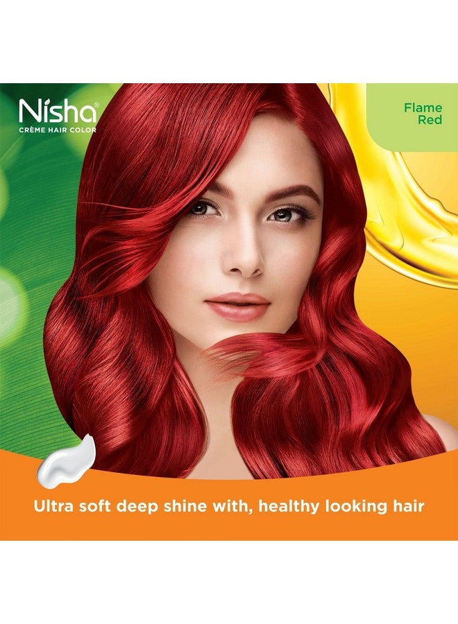 Nisha Creme Hair Color Permanent Hair Dye Color Kit With Improved Creme Formula for 100% Gray Coverage Ammonia Free Hair Color Dye for Rich Bright Long lasting Hair Color (Flame Red, Pack of 1) - Image 4