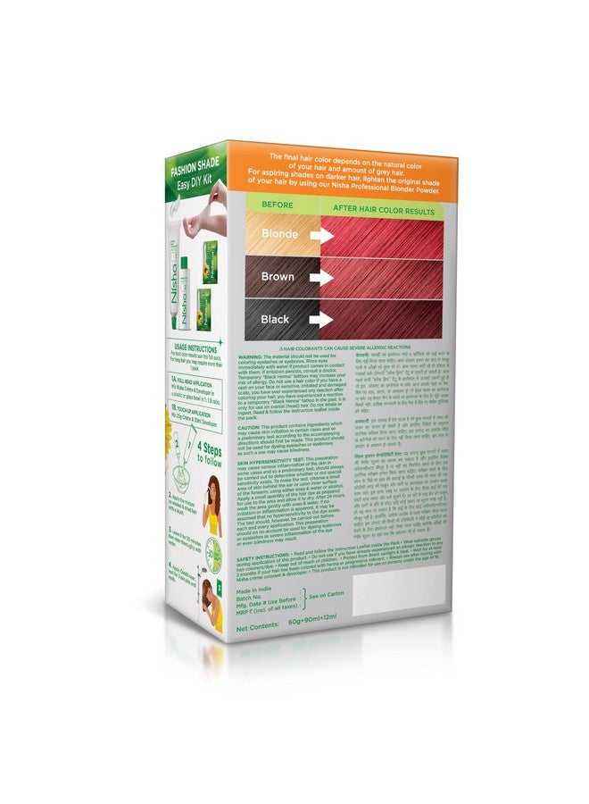 Nisha Creme Hair Color Permanent Hair Dye Color Kit With Improved Creme Formula for 100% Gray Coverage Ammonia Free Hair Color Dye for Rich Bright Long lasting Hair Color (Flame Red, Pack of 1) - Image 2