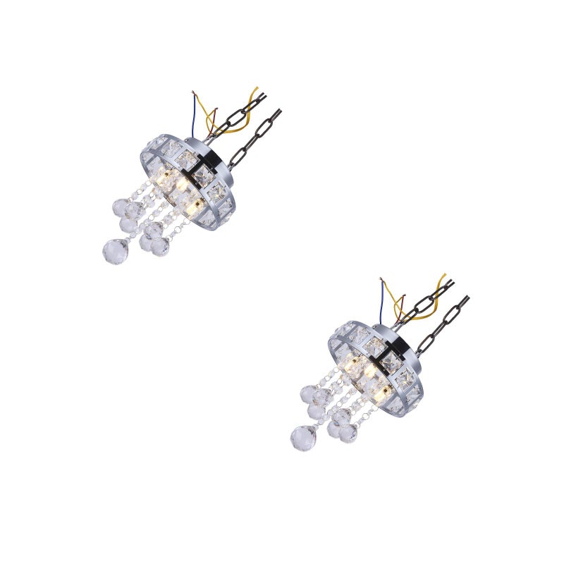 2pcs Modern Crystal Lamp Pendant Lighting Fixture for Hallway Bedroom Dining Room Living Room Corridor 12W ( Lamp Body and Warm Light) - Image 1