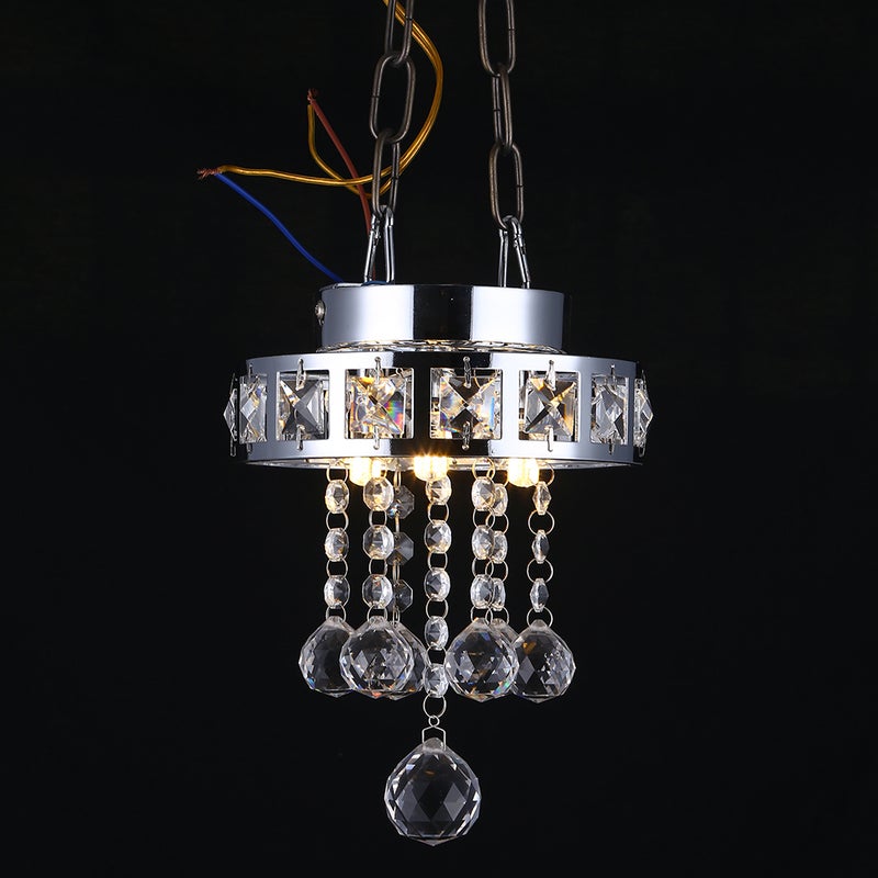 2pcs Modern Crystal Lamp Pendant Lighting Fixture for Hallway Bedroom Dining Room Living Room Corridor 12W ( Lamp Body and Warm Light) - Image 2