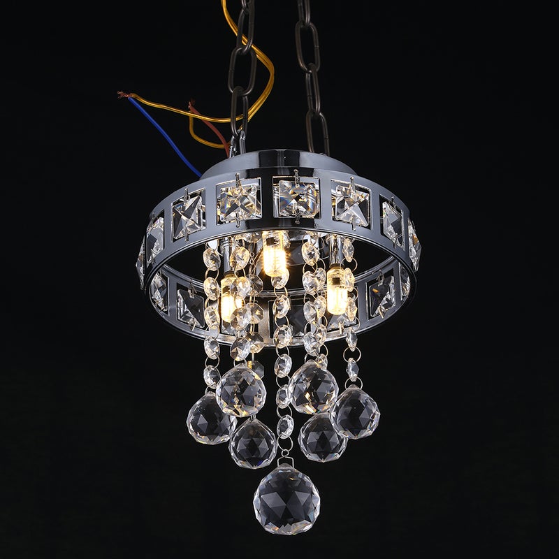 2pcs Modern Crystal Lamp Pendant Lighting Fixture for Hallway Bedroom Dining Room Living Room Corridor 12W ( Lamp Body and Warm Light) - Image 4
