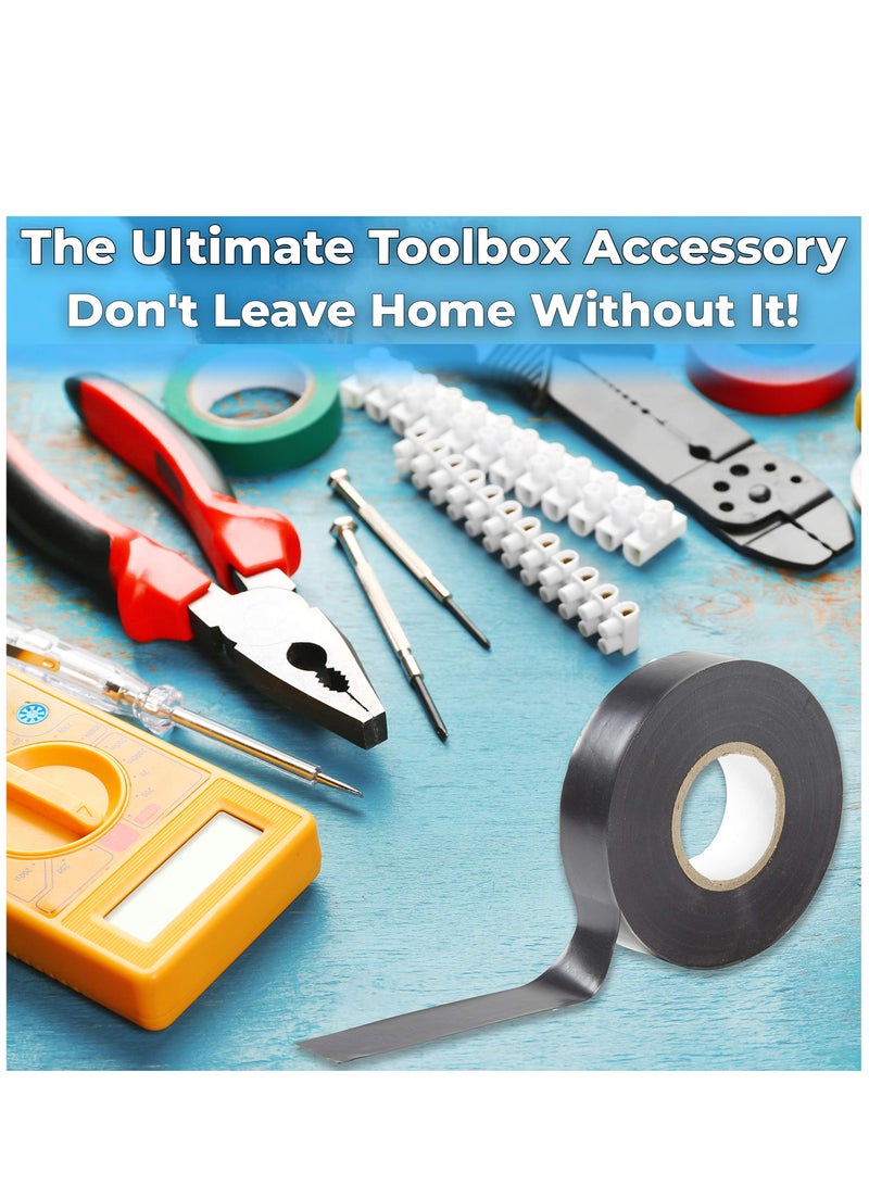 KASTWAVE Black Electrical Tape Jumbo Roll 10 Pack, Huge 60 Foot Rolls Of 3/4 Inch PVC Vinyl With Ultra Weather-Resistant Adhesive. Withstands High Heat for Electrician Automotive Use - Image 3