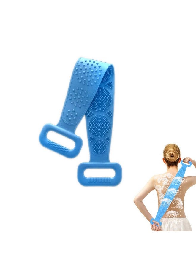 AJKN Silicone Bath Body Brush, Exfoliating Long Double Side Silicone Body Back Scrubber for Shower,Eco Friendly,Lathers Well,Easy to Clean - Image 1