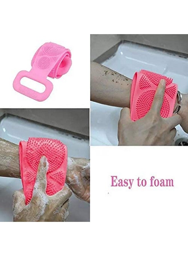 AJKN Silicone Bath Body Brush, Exfoliating Long Double Side Silicone Body Back Scrubber for Shower,Eco Friendly,Lathers Well,Easy to Clean - Image 4