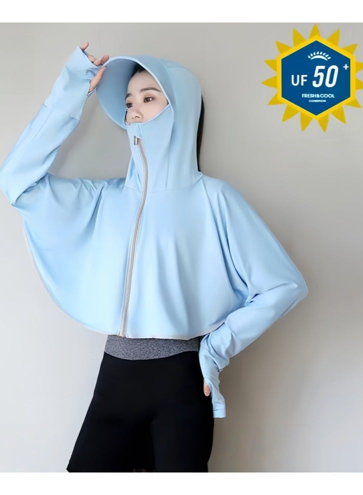 Generic Women's Upf50+ Uv Sun Protection Ice Silk Clothing Long Sleeve Athletic Cycling Shirts Lightweight Breathable Hoodie Zip Up Outdoor Jacket - Image 4