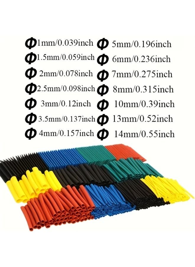 164pcs Heat Shrink Tubing 2 1 Shrink Ratio Polyolefin Wire Sleeves Multi Color For Electrical Connections - Image 3