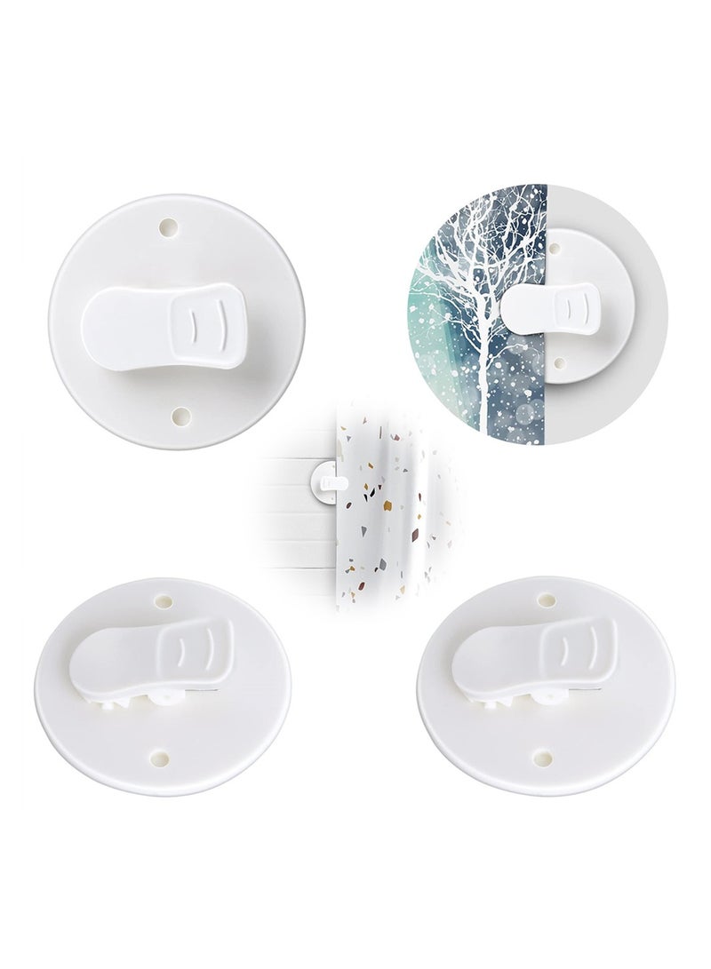 SYOSI Self Adhesive Shower Curtain Clips, 4 Pack Shower Splash Clips For Curtain, Guard Splash Curtain Clips, Curtain Clips Small Wire Holder for Shower Hanging Camper Home Decoration Indoor Outdoor  - Image 1