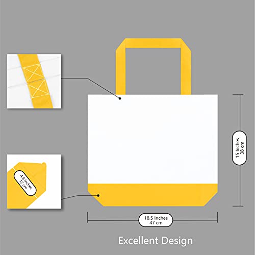 TOPDesign 3-Pack Super Strong Large 12oz Cotton Canvas Tote Bags, Reusable Grocery Shopping Cloth Bags, Fashionable Two-Tone Totes for Crafts, DIY Your Creative Designs - Image 5