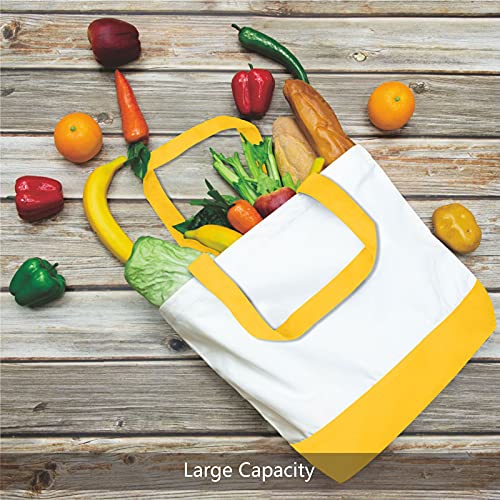 TOPDesign 3-Pack Super Strong Large 12oz Cotton Canvas Tote Bags, Reusable Grocery Shopping Cloth Bags, Fashionable Two-Tone Totes for Crafts, DIY Your Creative Designs - Image 4