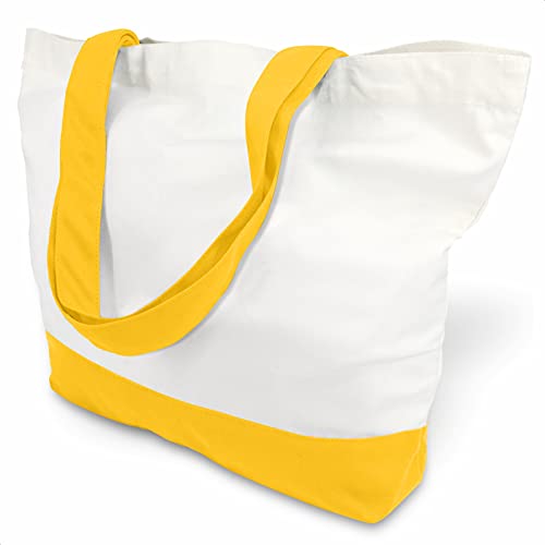 TOPDesign 3-Pack Super Strong Large 12oz Cotton Canvas Tote Bags, Reusable Grocery Shopping Cloth Bags, Fashionable Two-Tone Totes for Crafts, DIY Your Creative Designs - Image 1