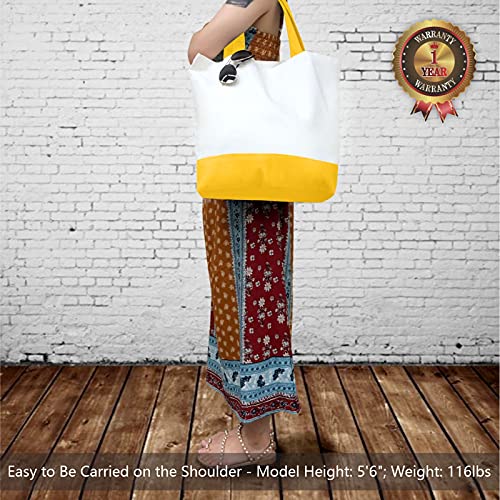 TOPDesign 3-Pack Super Strong Large 12oz Cotton Canvas Tote Bags, Reusable Grocery Shopping Cloth Bags, Fashionable Two-Tone Totes for Crafts, DIY Your Creative Designs - Image 2