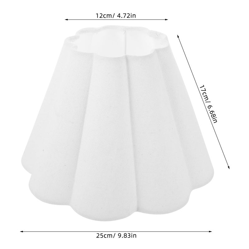 Alipis Fabric Scalloped Lampshade: Universal Rustic Style Cloth Lampshade Replacement Barrel Light Cover Bulb Guard For Table Desk And Wall Lamps - Image 2
