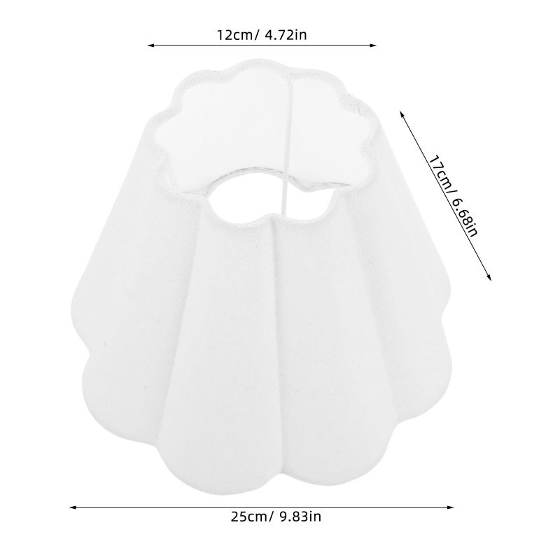 Alipis Fabric Scalloped Lampshade: Universal Rustic Style Cloth Lampshade Replacement Barrel Light Cover Bulb Guard For Table Desk And Wall Lamps - Image 4