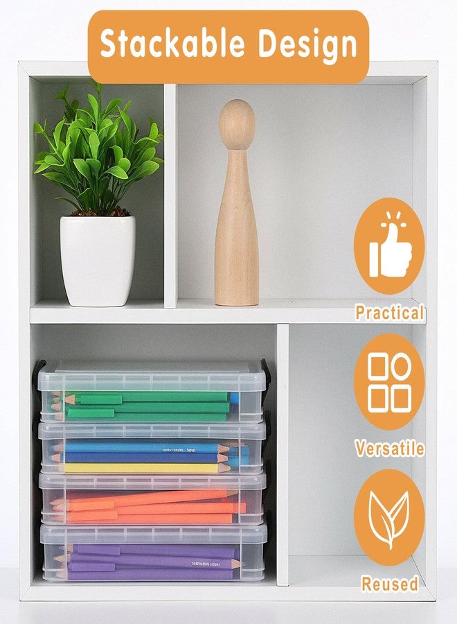 xozeooeu 10 Pack Plastic Pencil Storage Boxes, Large Clear Stackable Organizer With Lid For Pens Markers Crayons Office Art Craft Supplies - Image 5