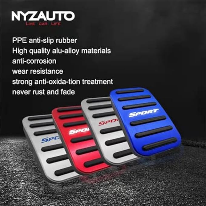 NYZAUTO Anti-Slip Performance Foot Pedal Pads Compatible with Honda 10th gen Civic,Auto No Drilling Aluminum Brake and Accelerator Pedal Covers Red - Image 4