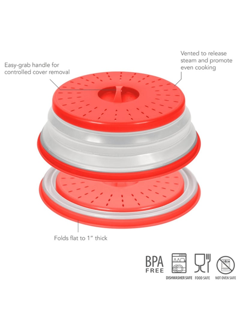 توفولو غطاء طعام متين وقابل للطي في الميكروويف ومقاوم للحرارة باللونين الأحمر والأبيض - Image 2