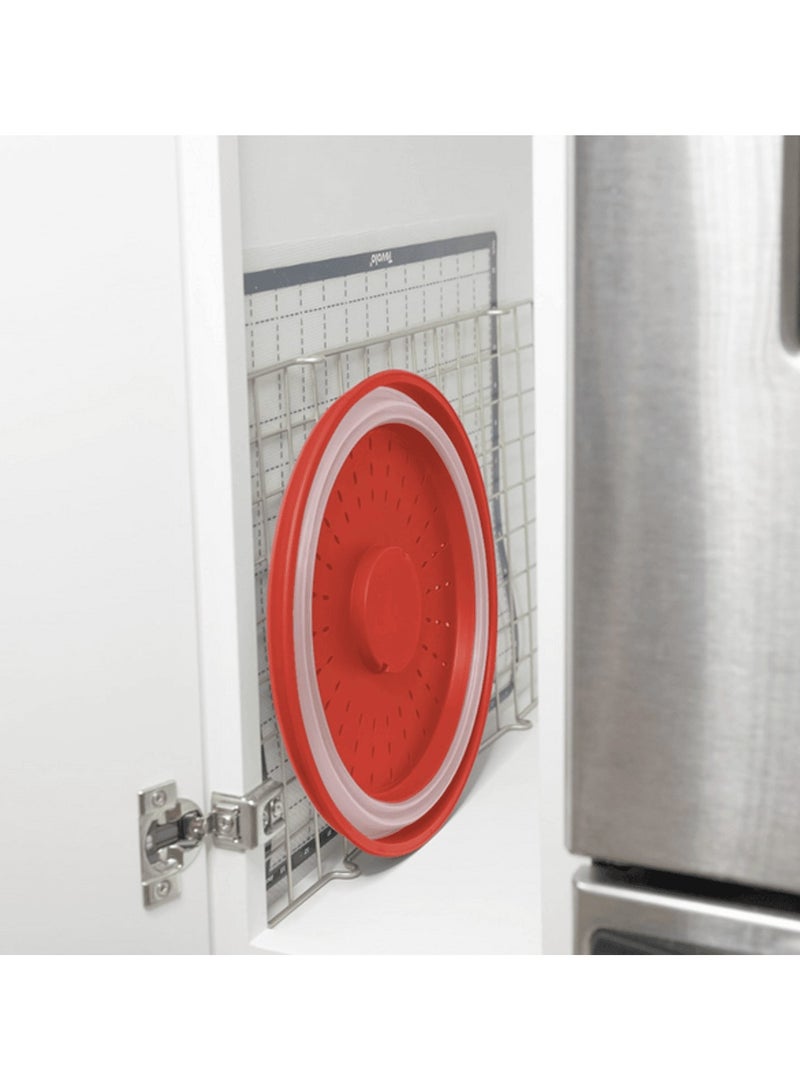 توفولو غطاء طعام متين وقابل للطي في الميكروويف ومقاوم للحرارة باللونين الأحمر والأبيض - Image 4