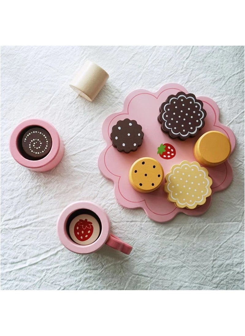 YelaJoy Brew & Serve Wooden Coffee Maker Set  with Stroage Case for Kids  - Image 3