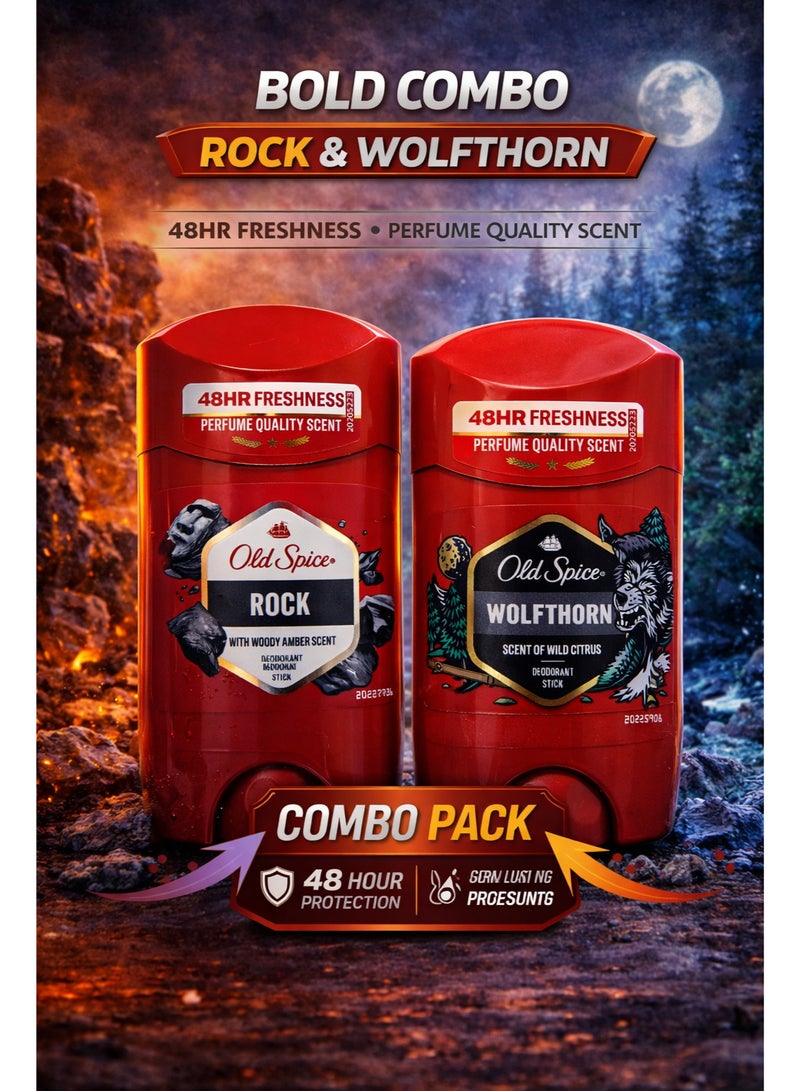 Rock & Wolfthorn Deodorant Stick 48H Freshness 2x50 ml