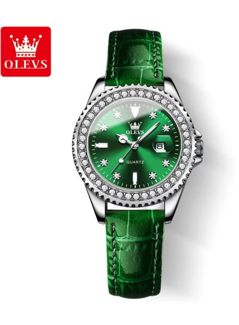 OLEVS Watches for Women Quartz Leather Water Resistant Analog Watch 9945 - Image 1