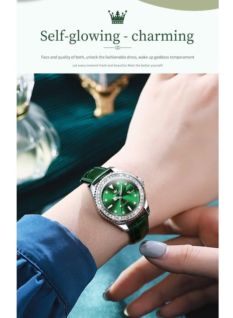 OLEVS Watches for Women Quartz Leather Water Resistant Analog Watch 9945 - Image 3