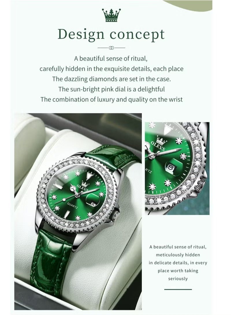 OLEVS Watches for Women Quartz Leather Water Resistant Analog Watch 9945 - Image 4