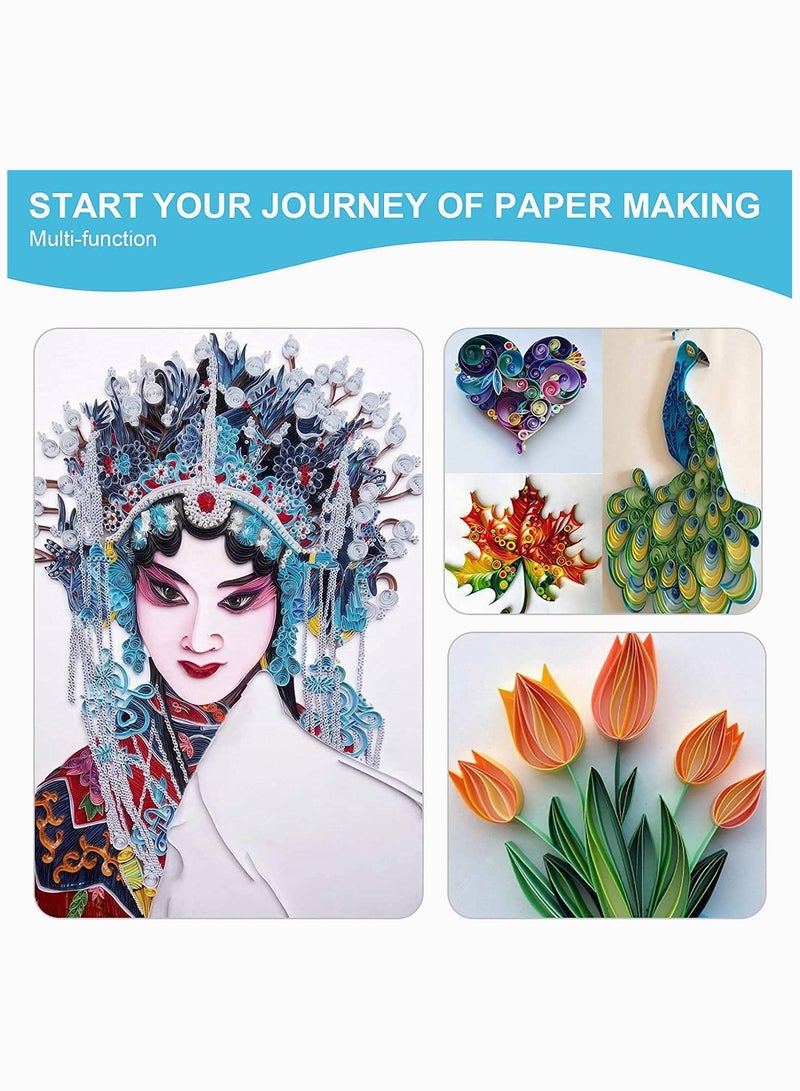 Zikra Multifunctional Slotted Quilling Tool and Supplies Kit Ergonomic for Beginner, Advanced Quiller Handcraft Scrapbooking, Card Making, Bookbinding and Origami - Image 5