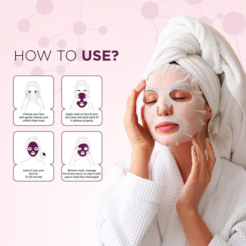 Twasa Collagen Peptide Serum Face Sheet Mask Face Mask for Glass Skin Collagen Mask for Hydrating Overnight Mask Pore Minimizing 20ml Pack of 1 - Image 5