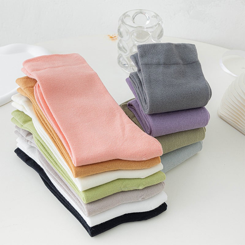 Socks Women'S Multi-Color Ins Trendy Japanese Loose Mouth Confinement Socks Seamless Pure White Pile Socks - Image 5