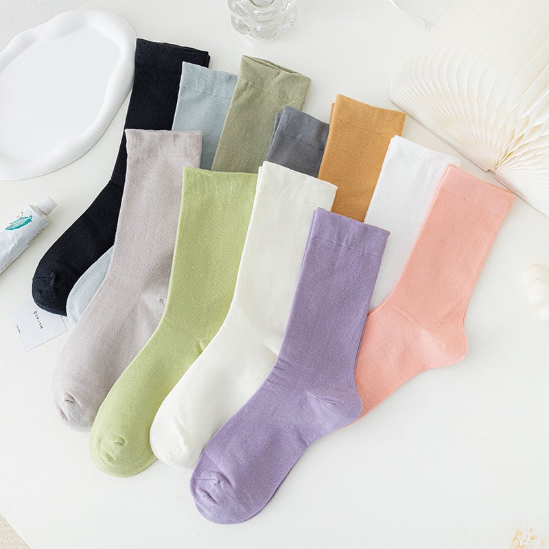 Socks Women'S Multi-Color Ins Trendy Japanese Loose Mouth Confinement Socks Seamless Pure White Pile Socks - Image 4