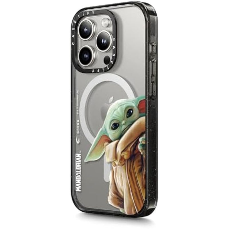 Casetify Impact iPhone 15 Pro Max Case 【Mandalorian Co-Lab / 8.2ft Drop Protection/Compatible with Magsafe】 - Grogu - Clear Black - Image 5