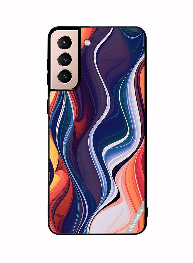 VR CREATIVE Protective Case Cover For Samsung Galaxy S21 5G Abstract Design Multicolour - Image 1