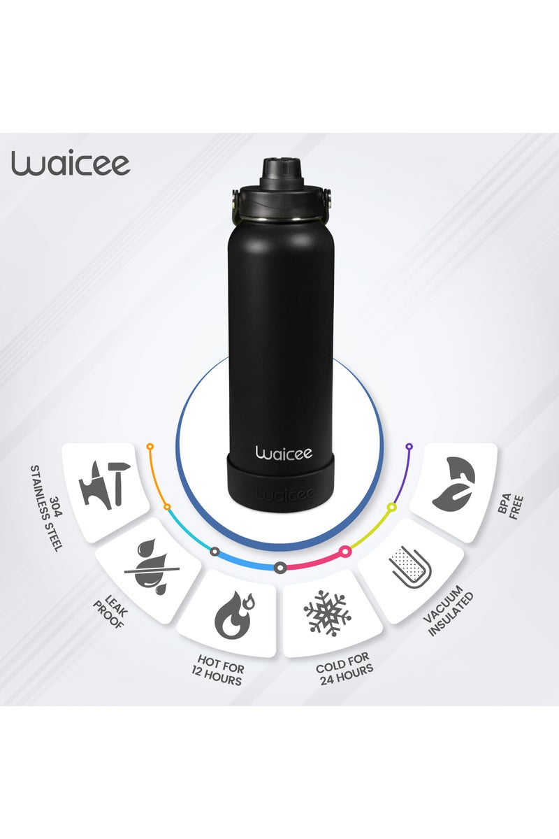 WAICEE Onyx Black Reusable Bottle – 32oz / 950ml - Image 2