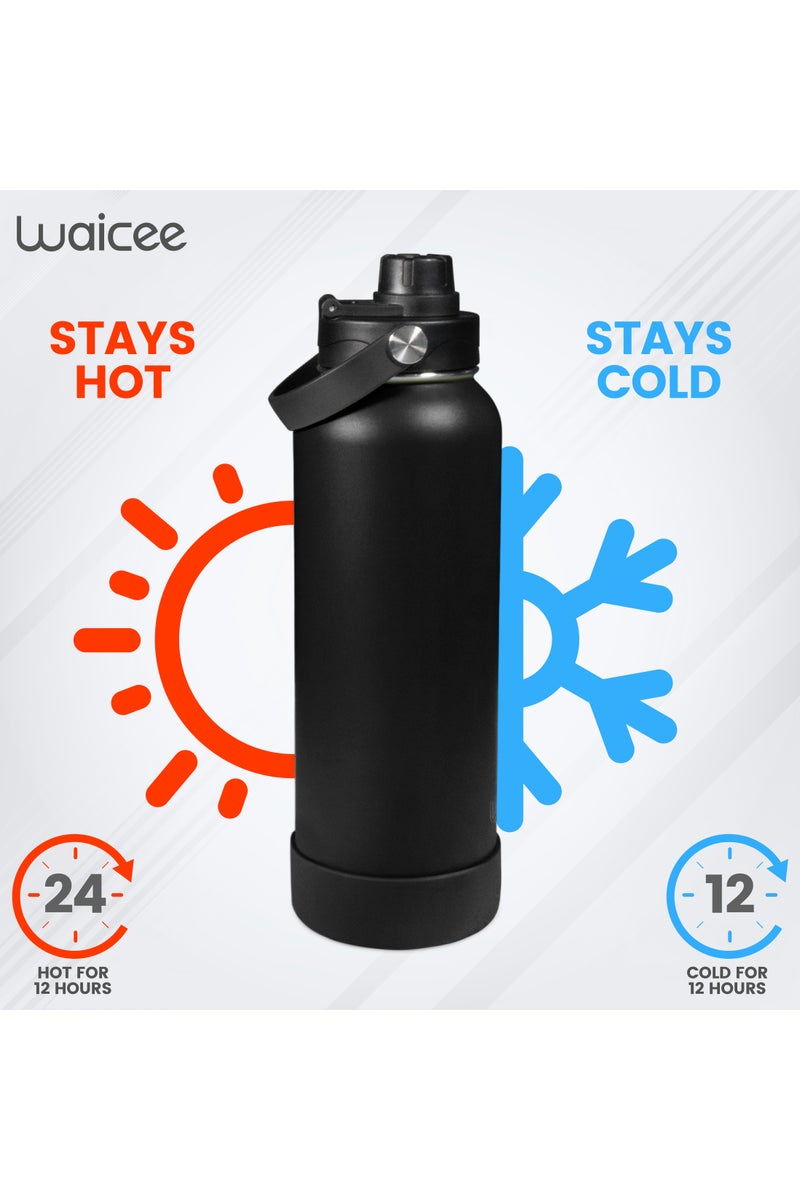 WAICEE Onyx Black Reusable Bottle – 32oz / 950ml - Image 3
