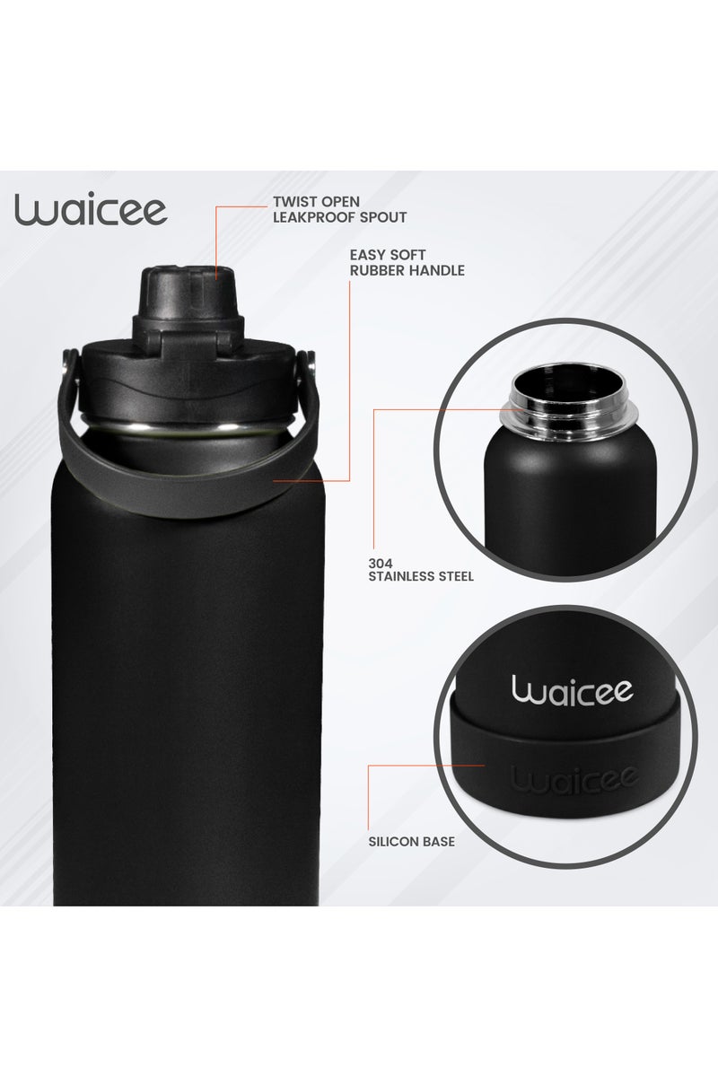 WAICEE Onyx Black Reusable Bottle – 32oz / 950ml - Image 4