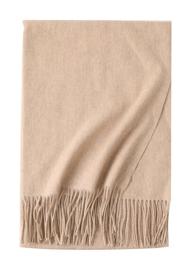Loquat Solid Warm Thickened Lambswool Scarf  - Image 2