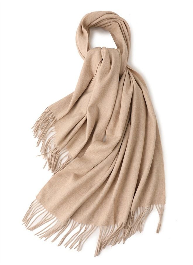 Loquat Solid Warm Thickened Lambswool Scarf  - Image 1