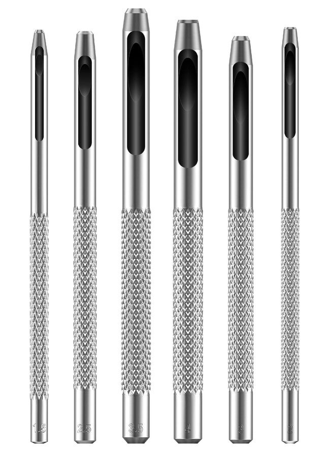 UNCO- Hollow Leather Hole Punch Set, 6 pcs, Steel, Leather Hole Punch Tool, Leather Punch Tool, Hole Punch for Leather Punch Set, Hollow Punch Set, Gasket Hole Punch Set, Hollow Hole Punch Set - Image 1