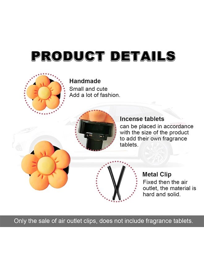 اتش واي 6 قطع لطيف الكرتون زهرة سيارة الهواء المعطر تنفيس كليب للفتيات، زهرة ديكور السيارة الداخلية الجمالية اكسسوارات للنساء، الوردي / الأرجواني / الأزرق / الأخضر / الأصفر بوهو الروائح الاشياء الاشياء Kawaii الهدايا - Image 3