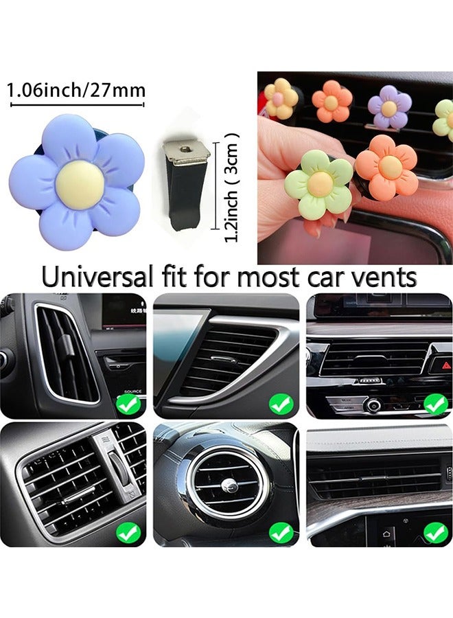 اتش واي 6 قطع لطيف الكرتون زهرة سيارة الهواء المعطر تنفيس كليب للفتيات، زهرة ديكور السيارة الداخلية الجمالية اكسسوارات للنساء، الوردي / الأرجواني / الأزرق / الأخضر / الأصفر بوهو الروائح الاشياء الاشياء Kawaii الهدايا - Image 2