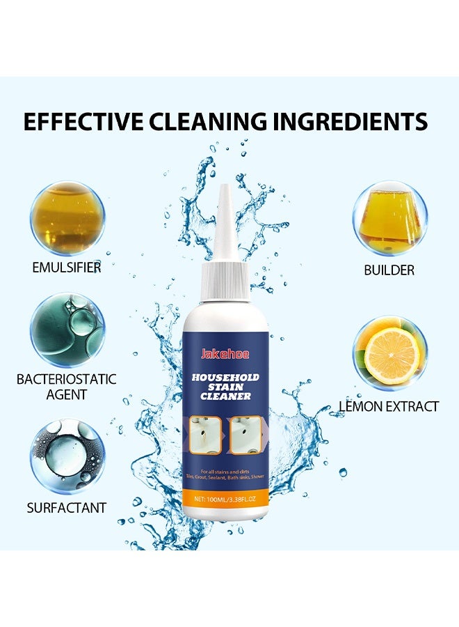 Jakehoe Household Stain Cleaner, Mold Stain Cleaner For Home Surfaces, Mould Remover Gel Deep Cleaner Bathroom, Household Supplies For Kitchen, Wall Tiles, Stains, Sink, Multipurpose Remover For Dirt, Dust, Odor, Oil & Grease, 100ML - Image 3
