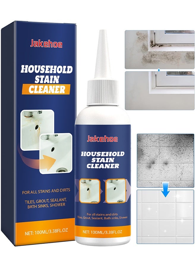 Jakehoe Household Stain Cleaner, Mold Stain Cleaner For Home Surfaces, Mould Remover Gel Deep Cleaner Bathroom, Household Supplies For Kitchen, Wall Tiles, Stains, Sink, Multipurpose Remover For Dirt, Dust, Odor, Oil & Grease, 100ML - Image 1
