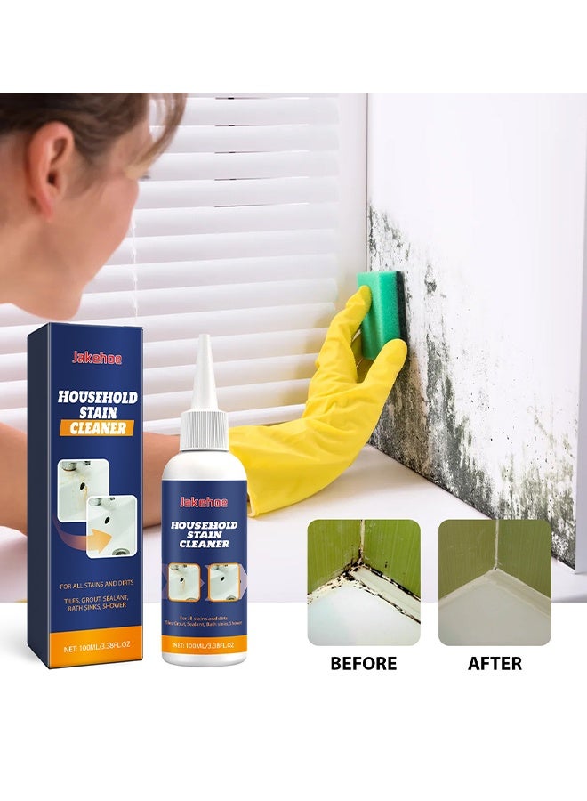 Jakehoe Household Stain Cleaner, Mold Stain Cleaner For Home Surfaces, Mould Remover Gel Deep Cleaner Bathroom, Household Supplies For Kitchen, Wall Tiles, Stains, Sink, Multipurpose Remover For Dirt, Dust, Odor, Oil & Grease, 100ML - Image 2