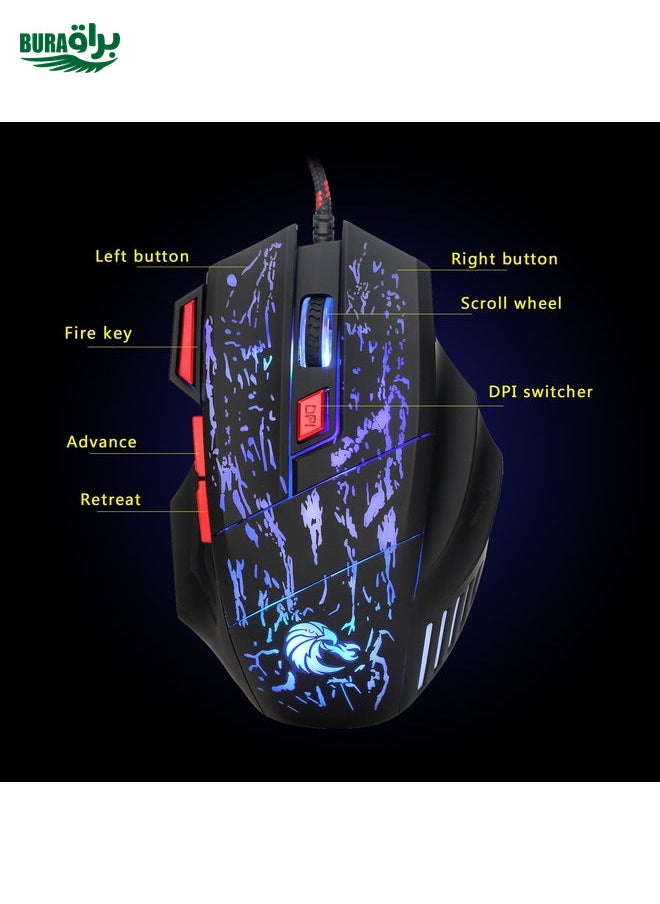BURAQ HXSJ P6+V100+H300 Keyboard Mouse Converter + One-handed Keyboard + Gaming Mouse Set  - Image 2