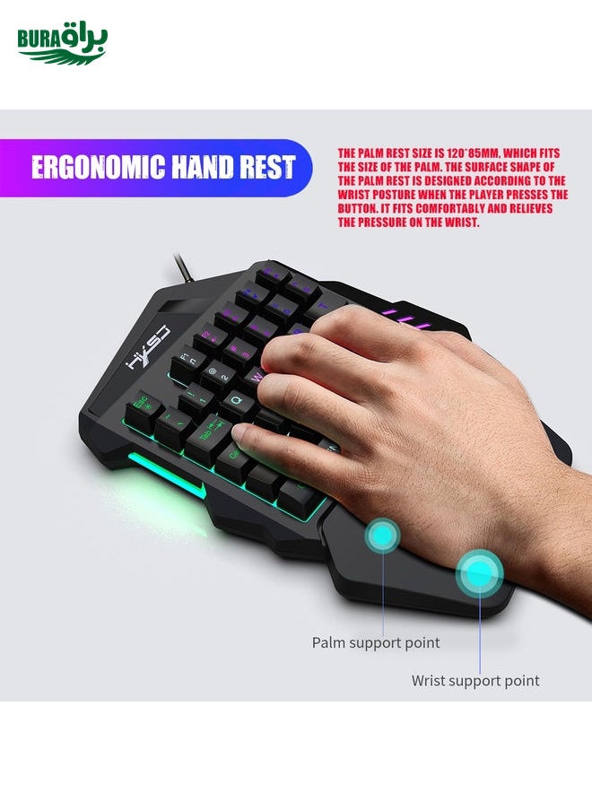 BURAQ HXSJ P6+V100+H300 Keyboard Mouse Converter + One-handed Keyboard + Gaming Mouse Set  - Image 4